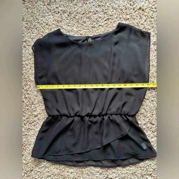 Bobeau Black Sheer Women's Blouse Size S Elegant Feminine - Picture 9 of 12